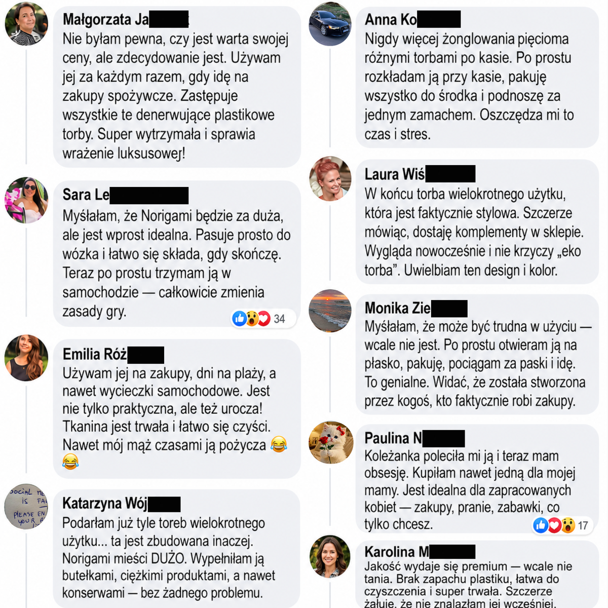 Norigami™ Original — Składana torba na zakupy 3w1.